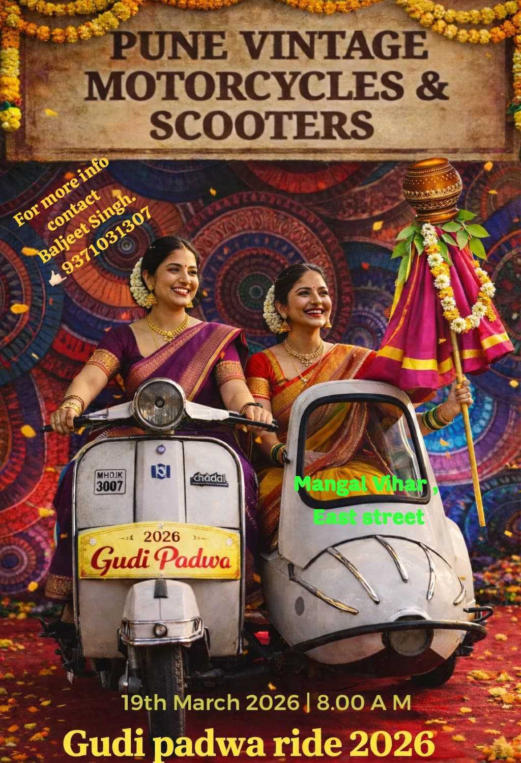 Vintage motorcycle & scooter Ride