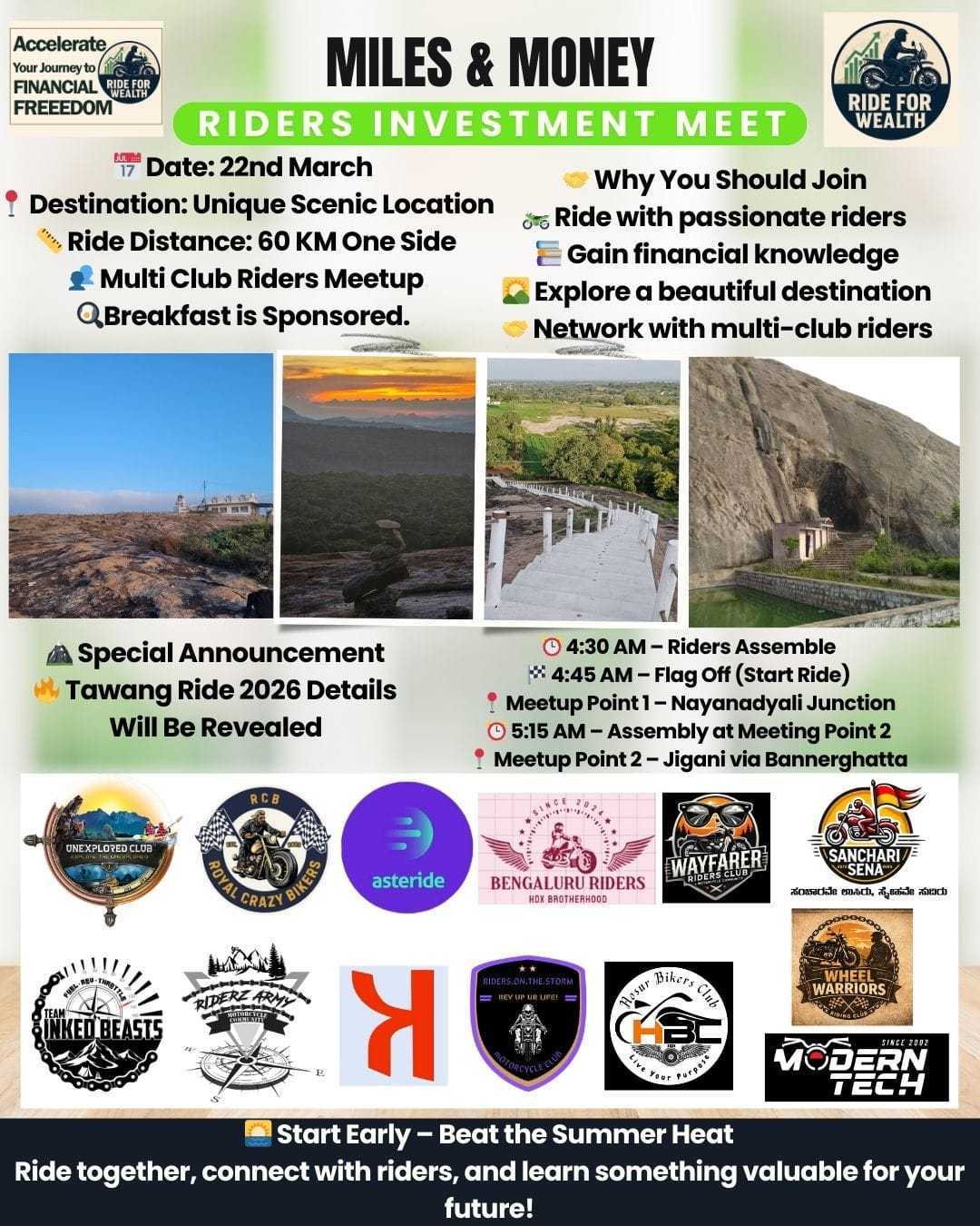 Riderzarmy Miles and Money - Riders Investment meet (Multi-Club Ride)