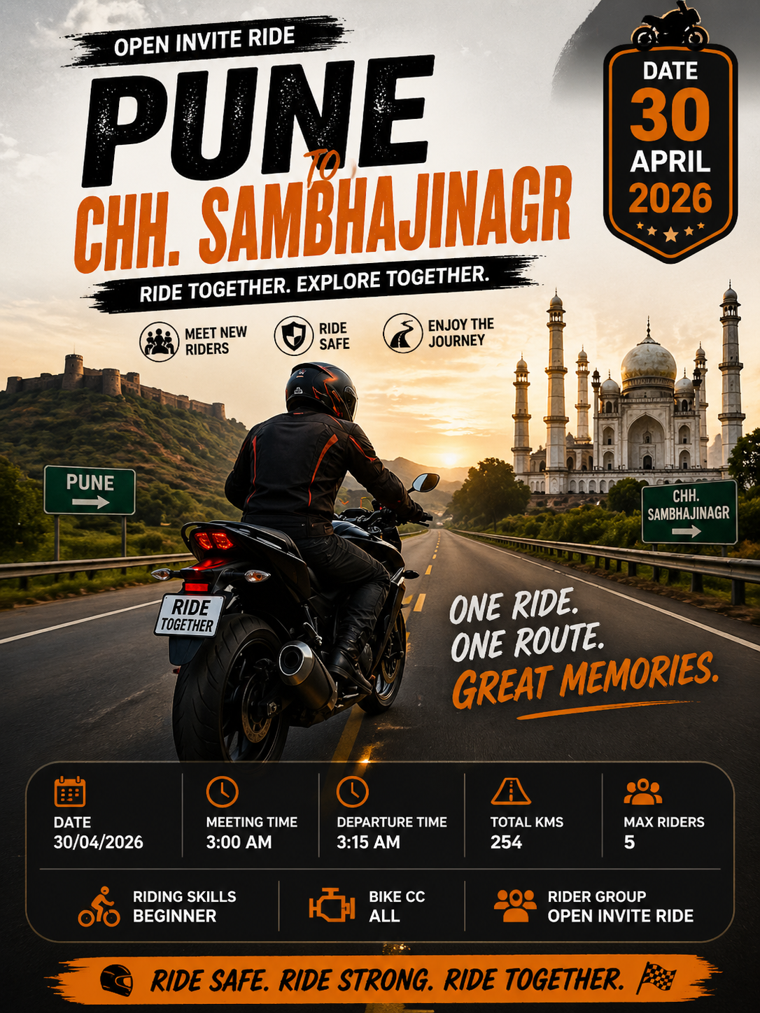 Pune to chh Sambhajinagr ride