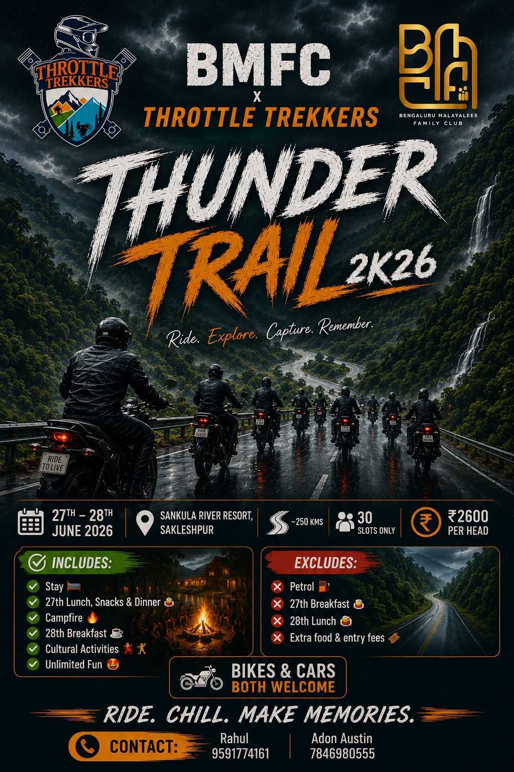 ⚠️🔥 *BMFC x Throttle Trekkers – Sakleshpur Ride* 🔥⚠️