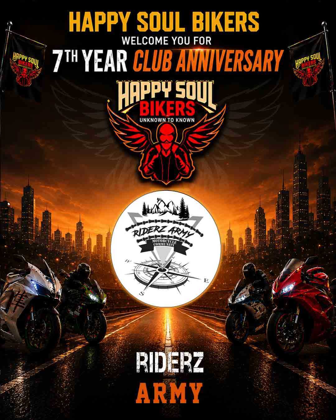 Riderzarmy × Happy Soul Bikers 7th year club anniversary event