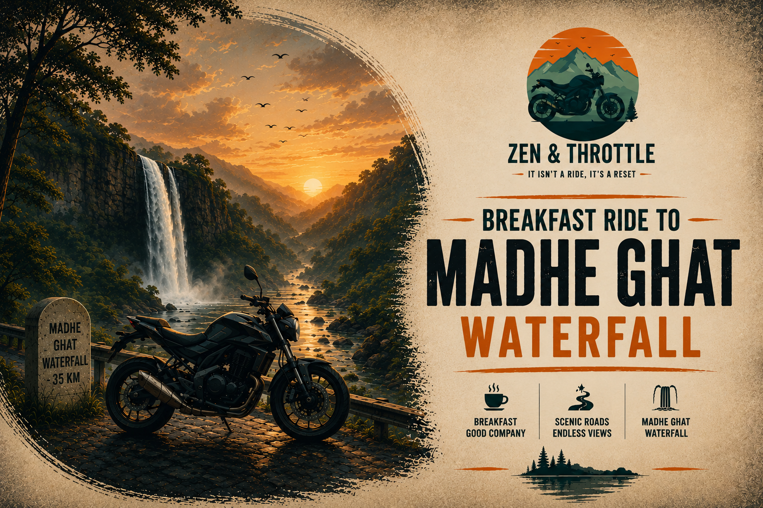 Breakfast Ride to Madhe Ghat Waterfall