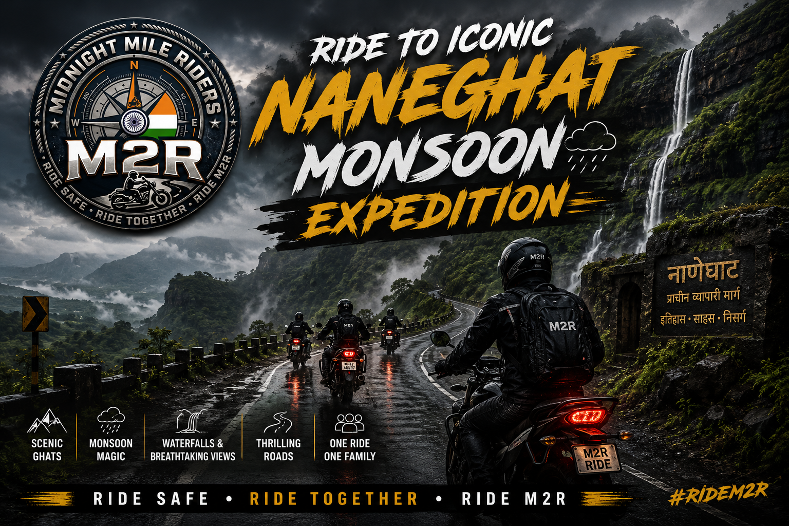 M2R - Ride to the Iconic Naneghat Monsoon Expedition 🏍️⛰️